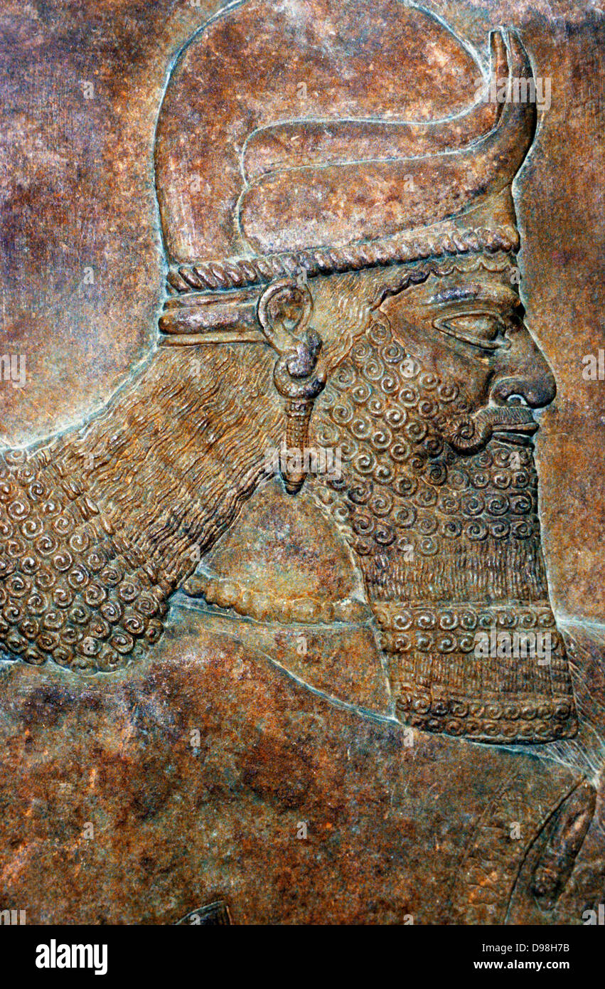 Re Ashurnasirpal II da Nimrud, c 865 BC Foto Stock