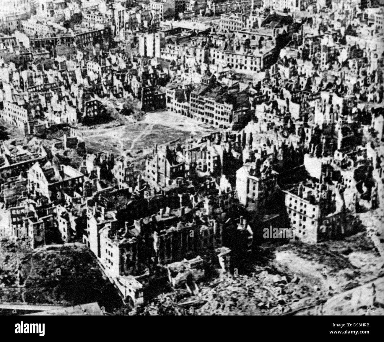 Distruzione di Varsavia, capitale della Polonia, Gennaio 1945.la II Guerra Mondiale Foto Stock