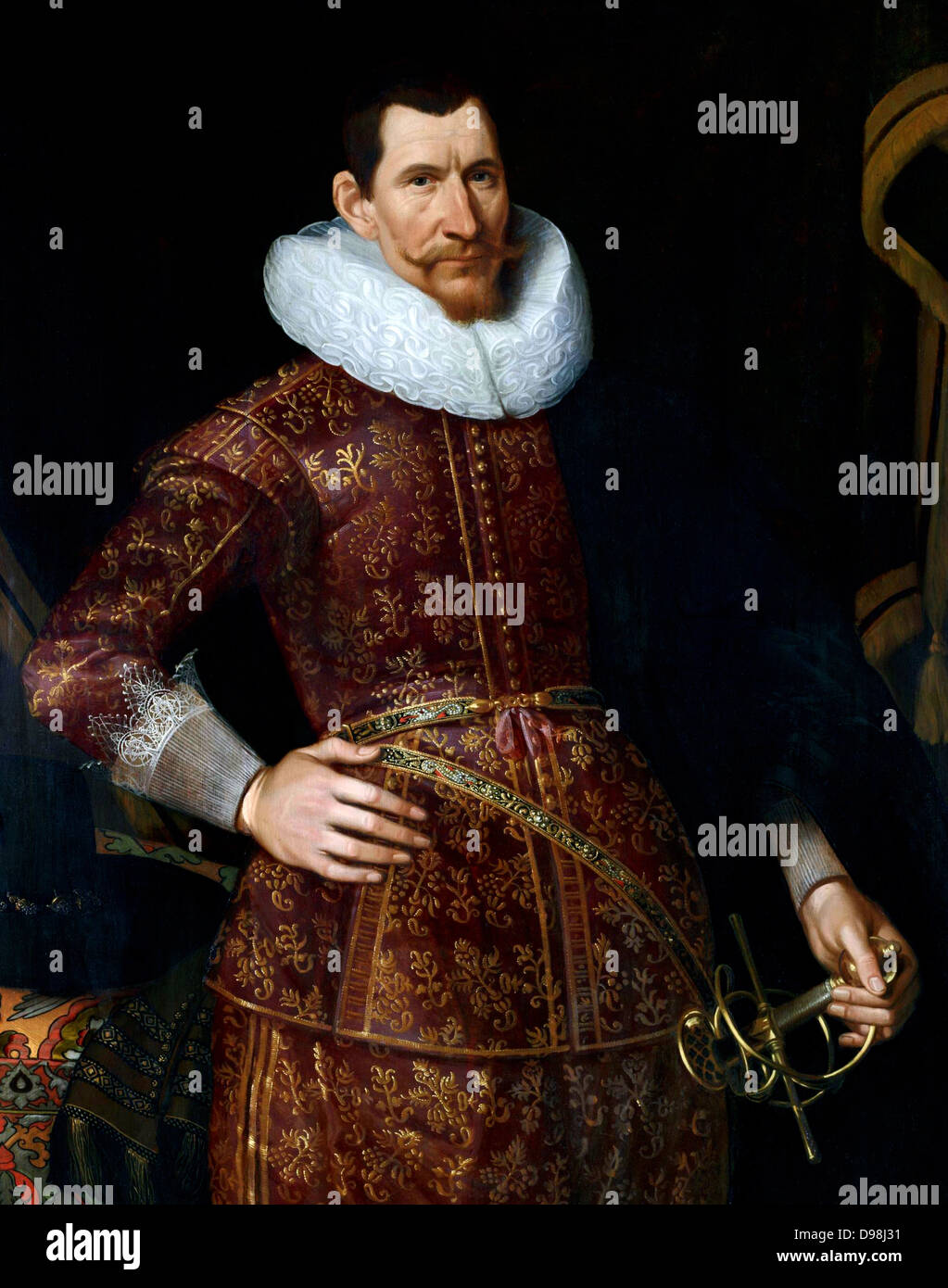 Jan Pieterszoon Coen da Jacob Waben inizio del XVII secolo. Jan Pieterszoon Coen (1587 - 1629) commerciante olandese, Ragioniere generale e il quarto governatore generale delle Indie orientali olandesi. Egli è stato in gran parte responsabile per la dura politica di tempo nelle Indie orientali olandesi, ora Indonesia. Foto Stock