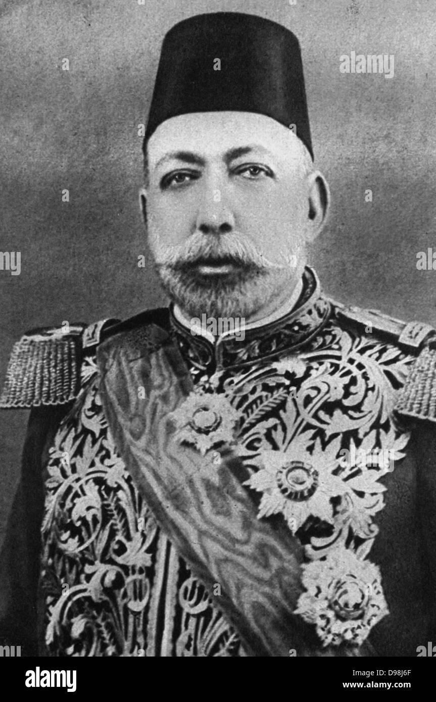 Mehmed V (1844 - 918) era il trentacinquesimo sultano ottomano. Egli era il figlio del sultano Abdülmejid I. regnato come sultano di Turchia 1909 - Foto Stock