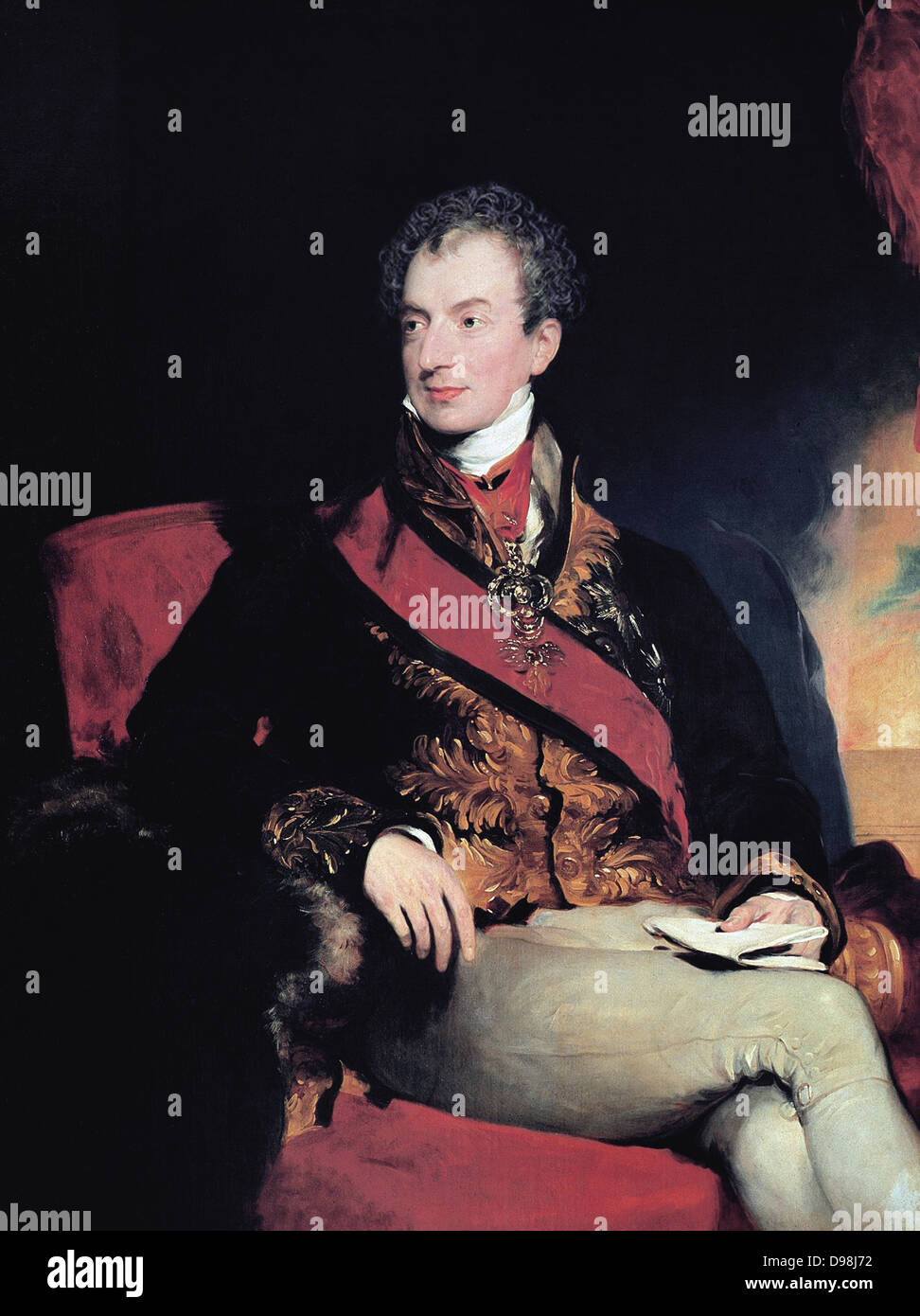 Il principe Klemens von Metternich 1773 - 1859. Tedesco-austriaco nato politico e statista. Ritratto del principe Metternich (c. 1825) da Sir Thomas Lawrence. Foto Stock