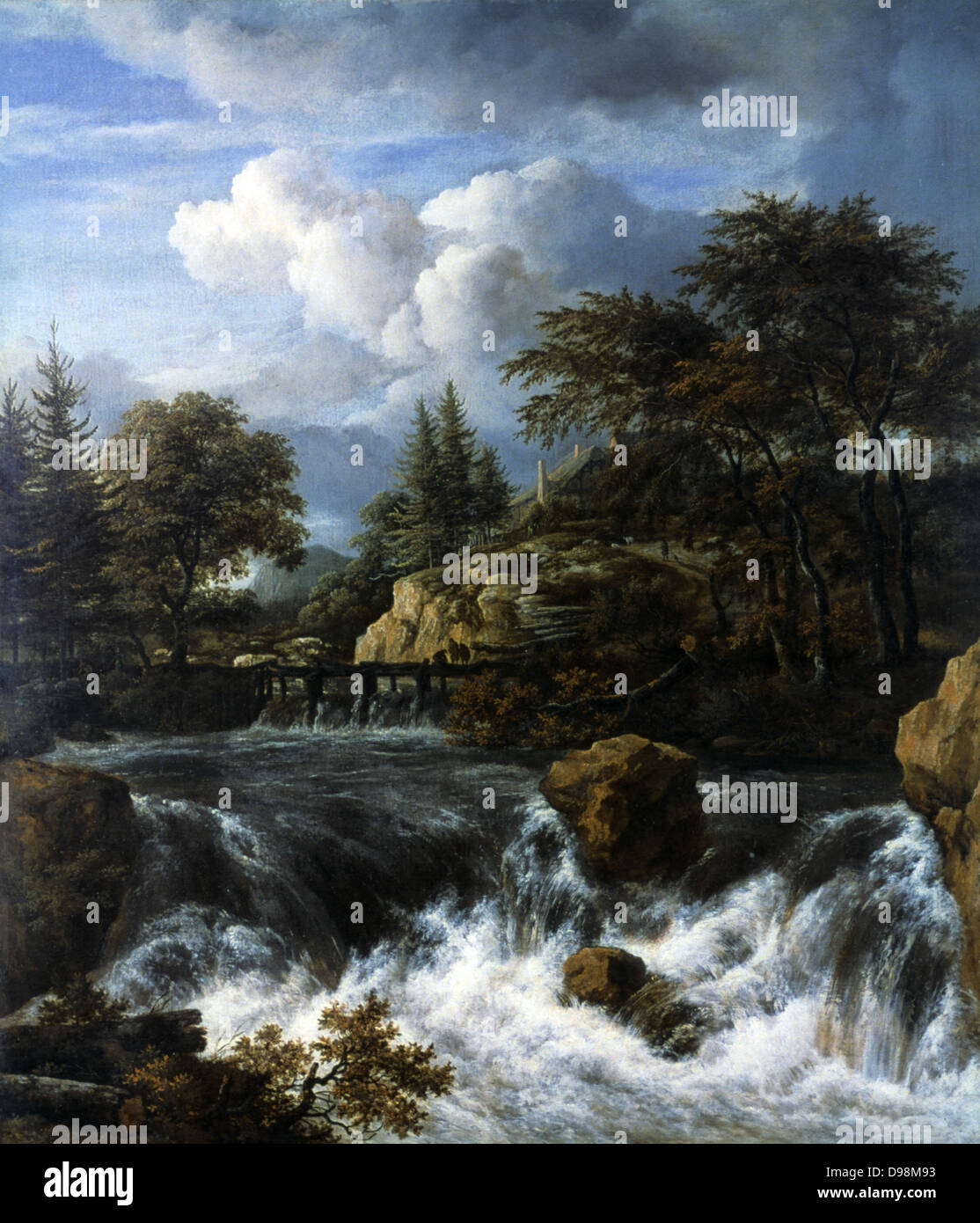 Una cascata in un paesaggio roccioso' c1660-1670. Olio su tela. Jacob van Ruisdael (1628-1682) artista olandese. Foto Stock