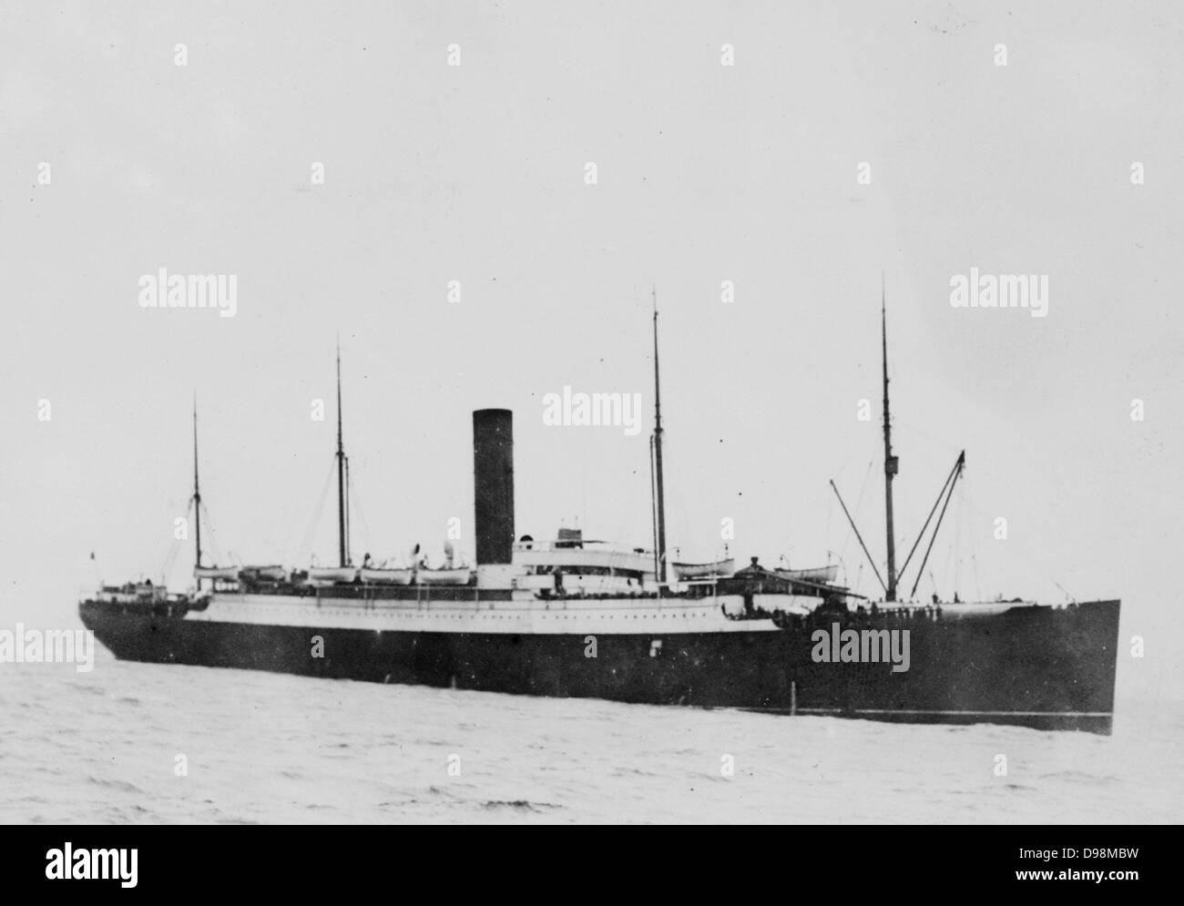 HMS Carpahia la nave che ha salvato le vittime del disastro del Titanic 1912 Foto Stock