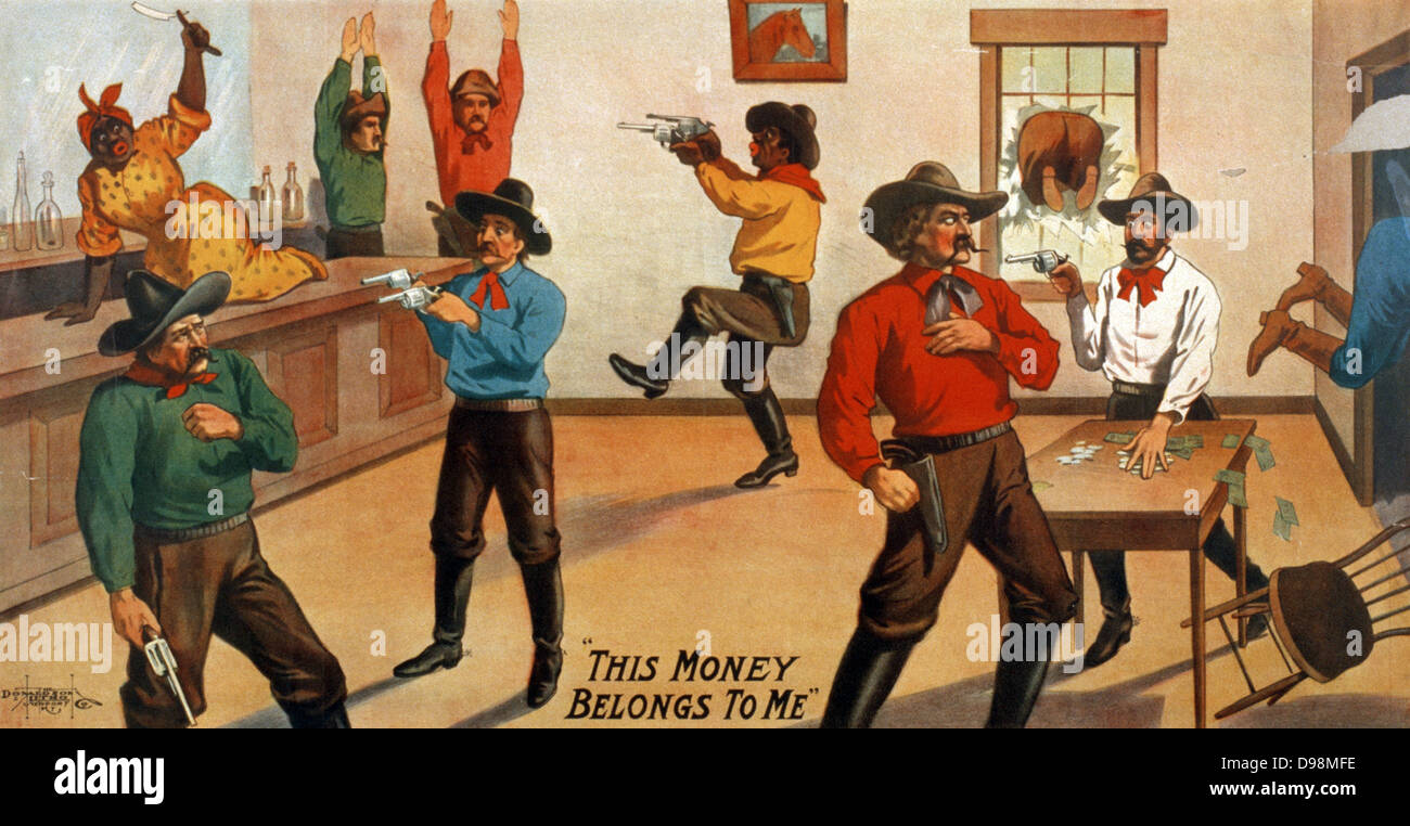 W.I. Swain occidentale di spettacolare produzione, Jesse James [1880] (poster) litografia Foto Stock