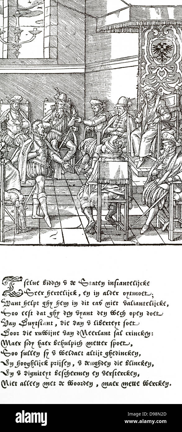 Come ambasciatore di Matthias Arciduca d'Austria, Philips van Marnix, signore di St Aldegonde, fu inviato con la dieta di Worms (7 settembre 1578) dove ha rappresentato la causa dei Paesi Bassi Foto Stock