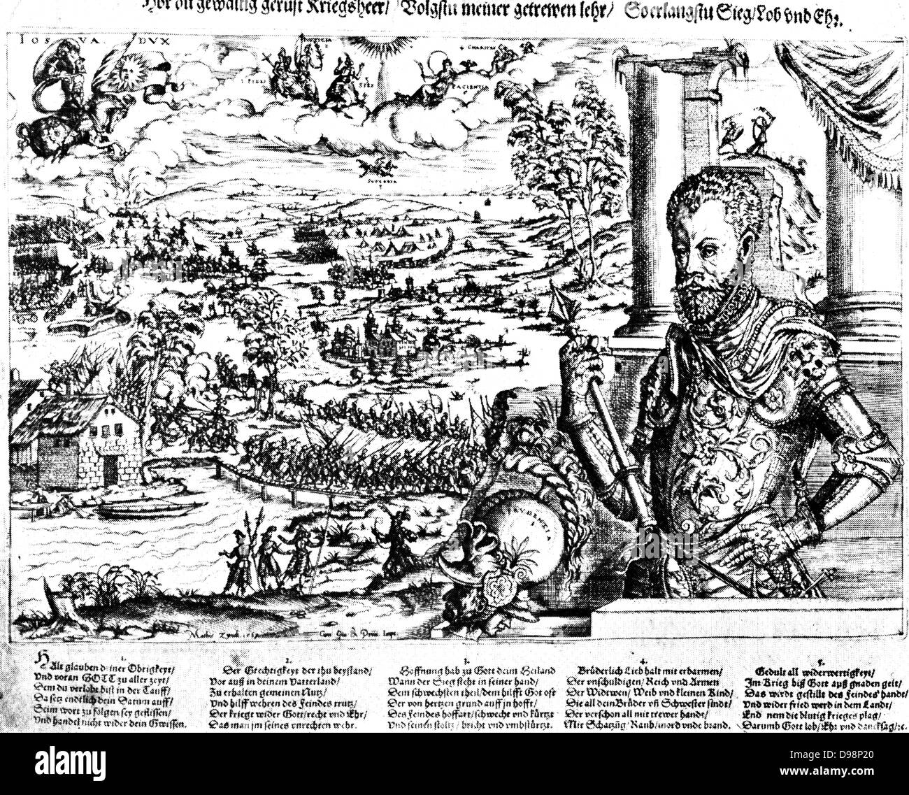 Guglielmo I, principe di Orange (24 Aprile 1533 - 10 luglio 1584), anche conosciuto come William la silenziosa (Olandese: Willem de Zwijger), o semplicemente Guglielmo d Orange (Olandese: Willem van Oranje), è stato il principale leader della rivolta olandese contro gli Spagnoli che impostato su off gli ottanta anni di guerra e ha comportato l'indipendenza formale delle province unite nel 1648. Egli era nato in casa di Nassau come conteggio di Nassau-Dillenburg. Egli divenne principe di Orange in 1544 e così è il fondatore della casa filiale di Orange-Nassau. Foto Stock