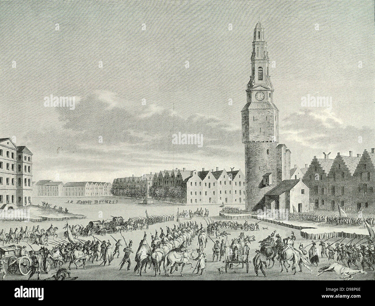 Generale Francese entrato Pichegru Amsterdam il 20 gennaio 1795, e presto occupato tutto il territorio dei Paesi Bassi. Foto Stock