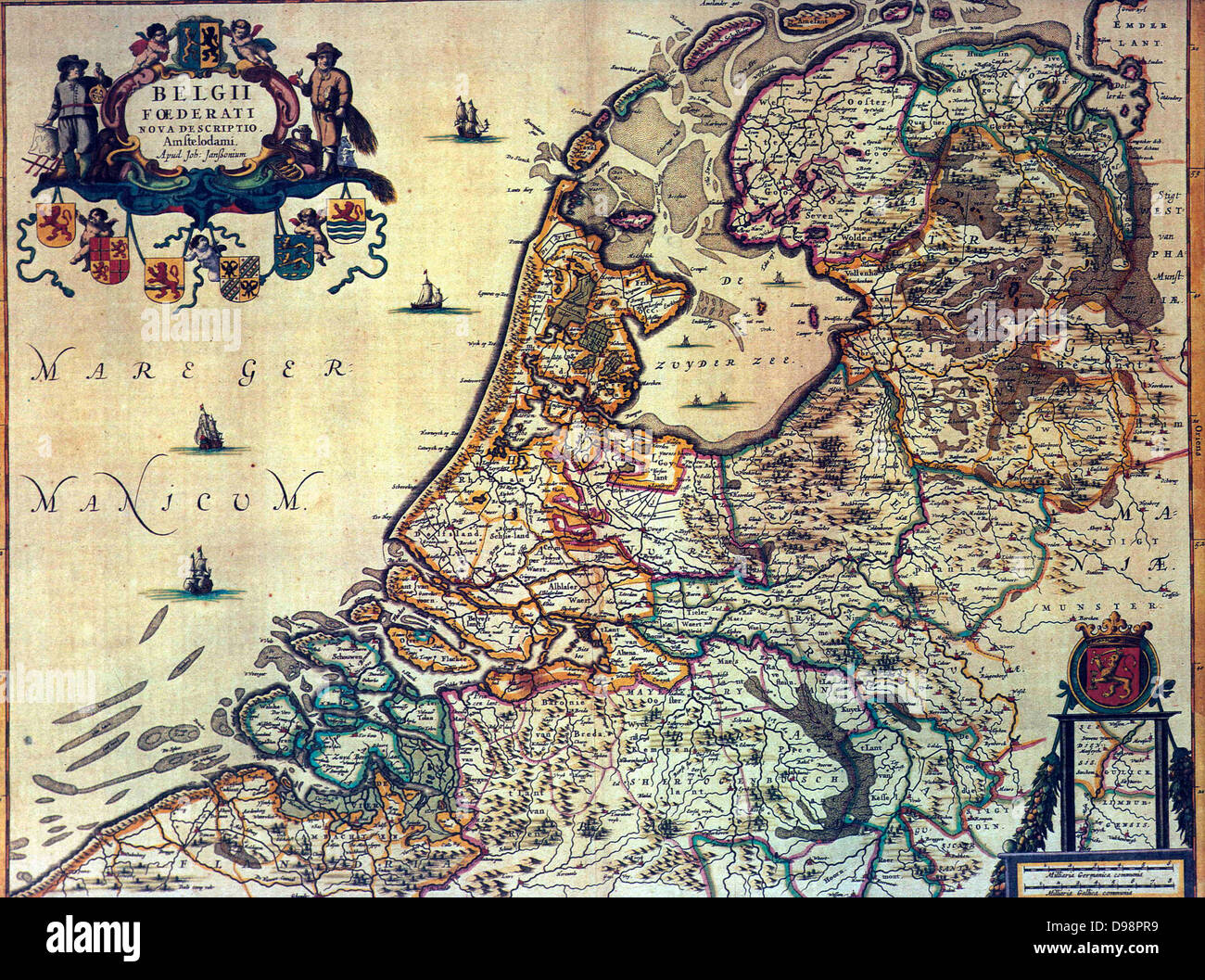 Mappa di La Repubblica olandese, Amsterdam, 1658. Paesi Bassi Foto Stock