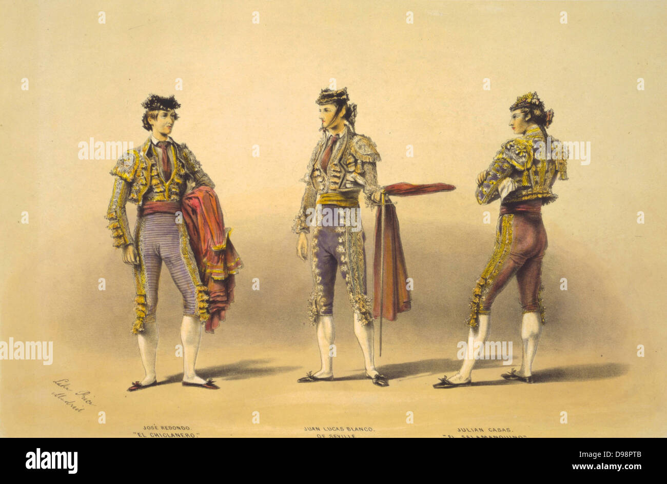 Mattatori'. c1865. Il lago di prezzo (c1810-1896) artista inglese. Jose Redondo (El Chiclanero), Juan Lucas Blanco di Siviglia e Julian Casas (El Salamanquino). Spagna La corrida CorridaTorero tradizione sangue Costume Sport spettacolo Foto Stock