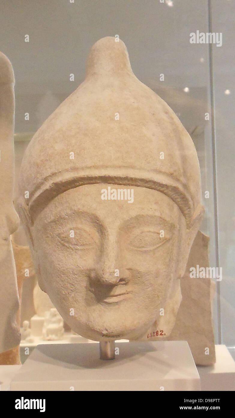 Arcaica scultura greca di Cipro. Vi secolo A.C. Foto Stock