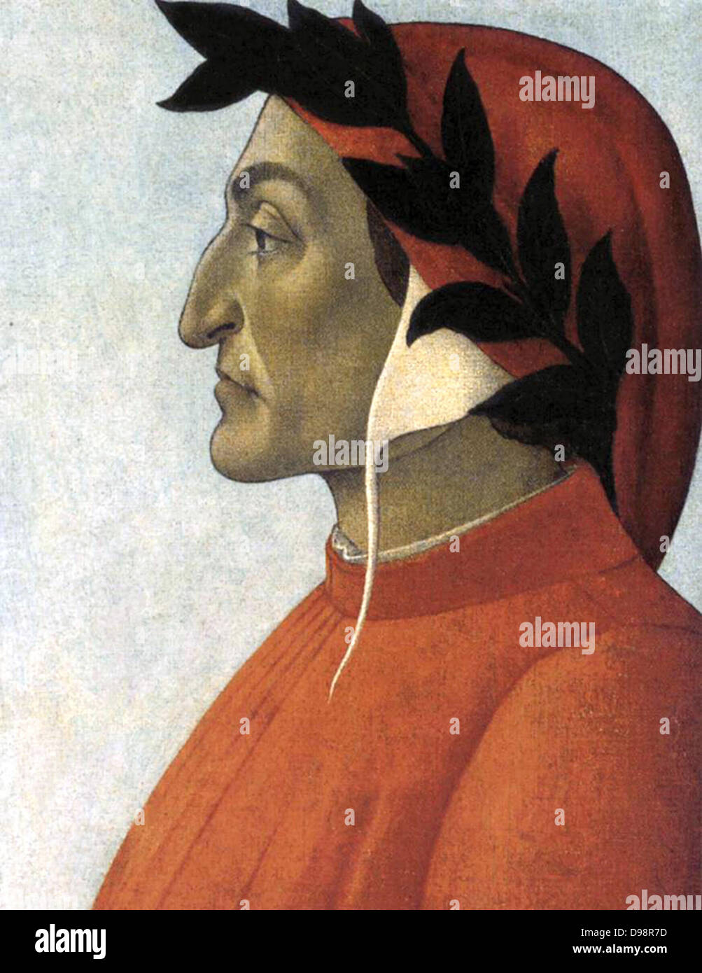 Dante Alighieri (c1265-1321) noto come Dante, poeta italiano. Ritratto c1495 di Sandro Botticelli (c1445-1510) Italiano Inizio Reanaissance pittore. Foto Stock