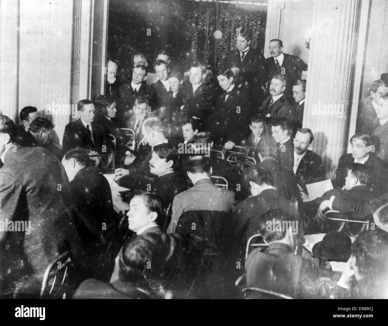 Titanic disaster, 12 Aprile 1912: USA Senato Comitato inquirenti interrogatorio sopravvissuti al Waldorf Astoria Hotel di New York, 29 maggio 1912. Foto Stock