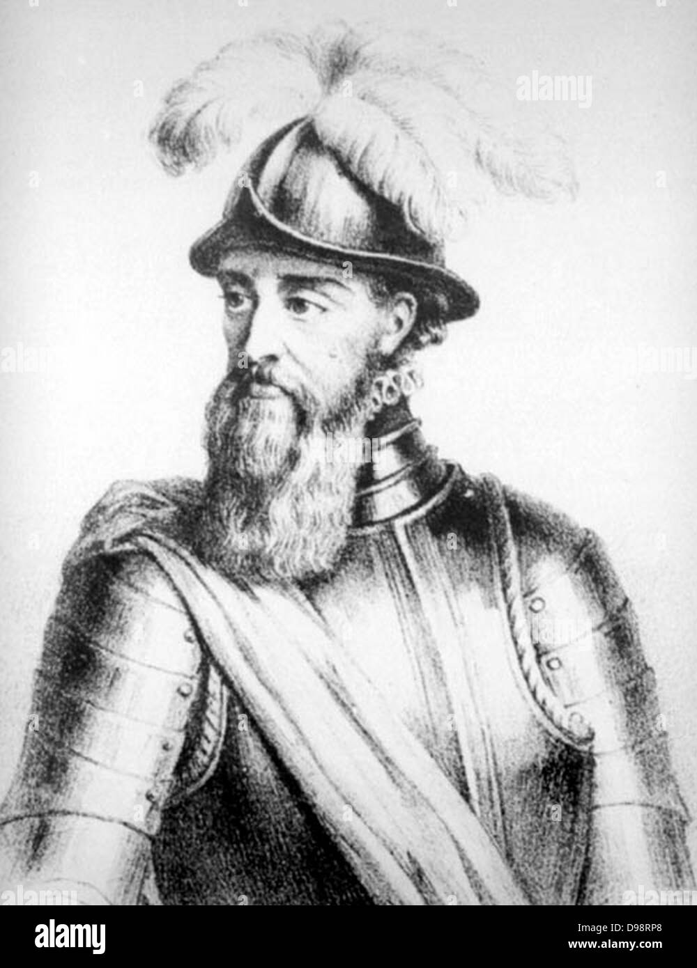 Francisco Pizarro y González, 1° Marqués de los Atabillos (c. 1471 o 1476 - 26 giugno 1541) era un conquistador spagnolo, conquistatore dell'impero Inca e fondatore di Lima. Attraverso il suo padre Francisco era secondo cugino di Hernán Cortés, il famoso conquistador del Messico. Foto Stock