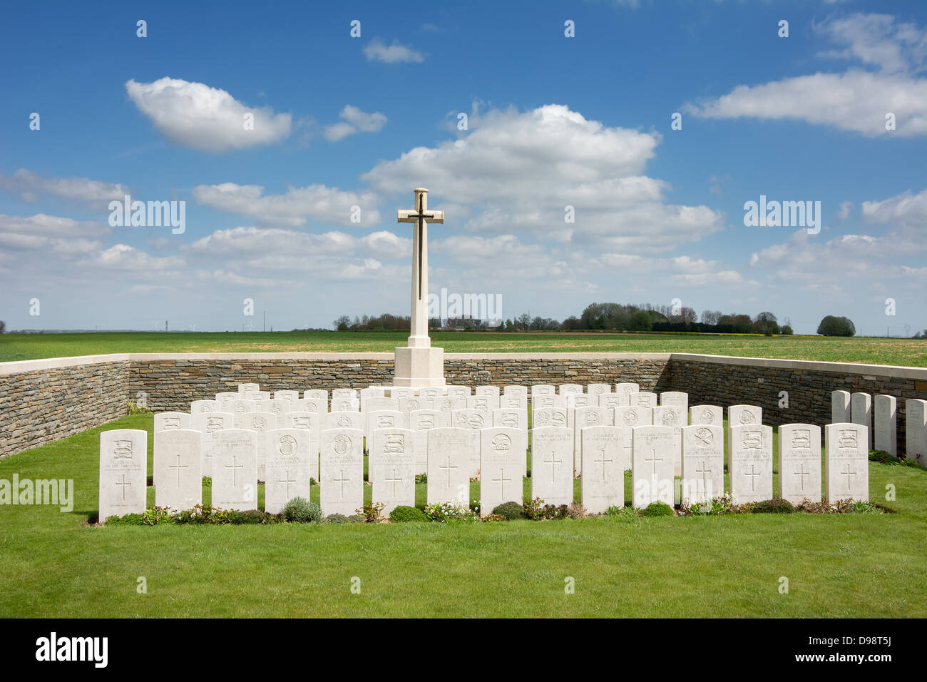 Commonwealth Graves Serre Road Francia della prima guerra mondiale Foto Stock