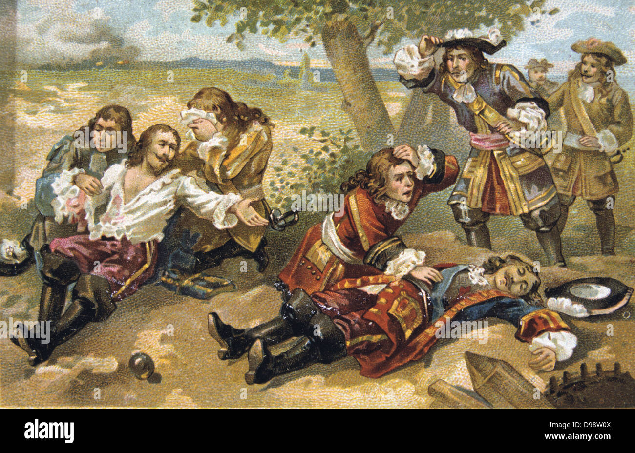 Henri de la Tour d'Auvergne Turenne(1611-1675) soldato francese Marshal-General di Francia 1668, ucciso da una palla di cannone mentre reconnoitring a Sasbach, Germania. Militare di guerra del XIX secolo scheda commerciale Chromolithograph Foto Stock