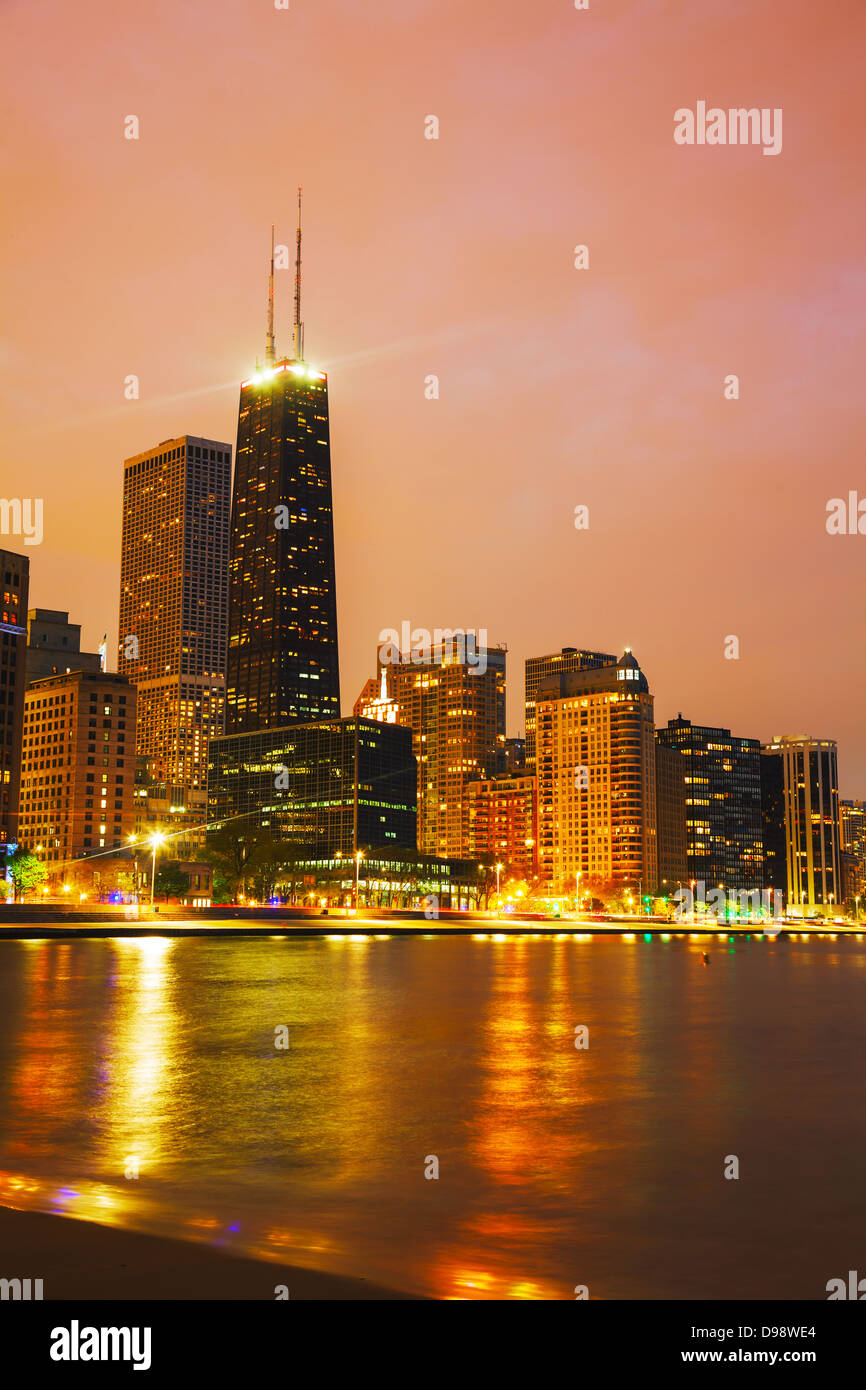 Downtown Chicago con John Hancock Center Foto Stock