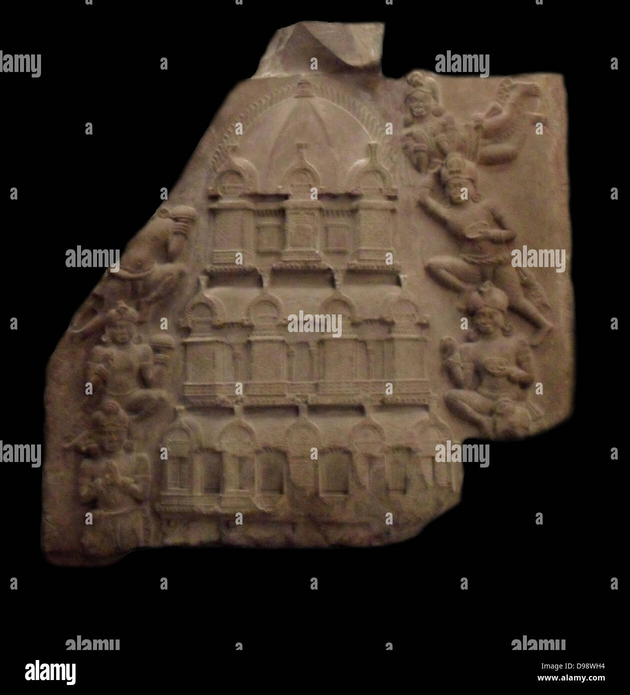 Santuario piani. fine primo secolo-inizi II secolo. Scuola Amaravati (I secolo A.C. - III secolo d.c. scultura da calcare marmoreo Andhra Pradesh in India Foto Stock