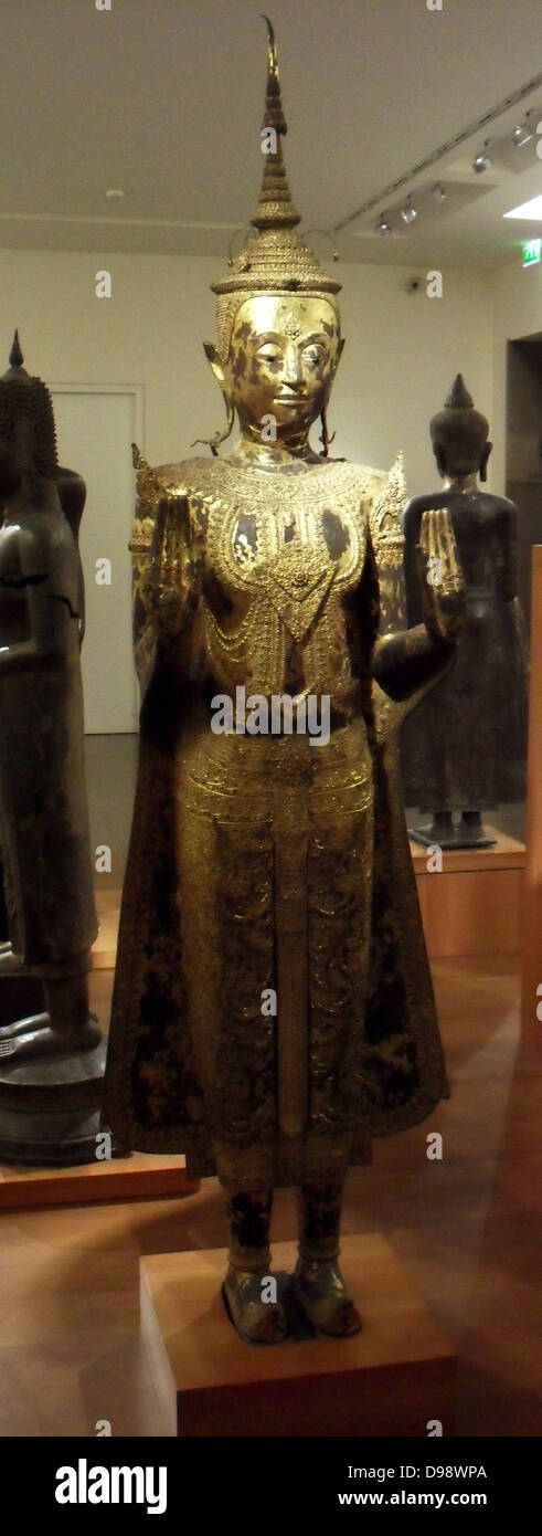 Il Buddha. Xviii secolo trovata in bronzo ad Ayutthaya, Thailandia Foto Stock