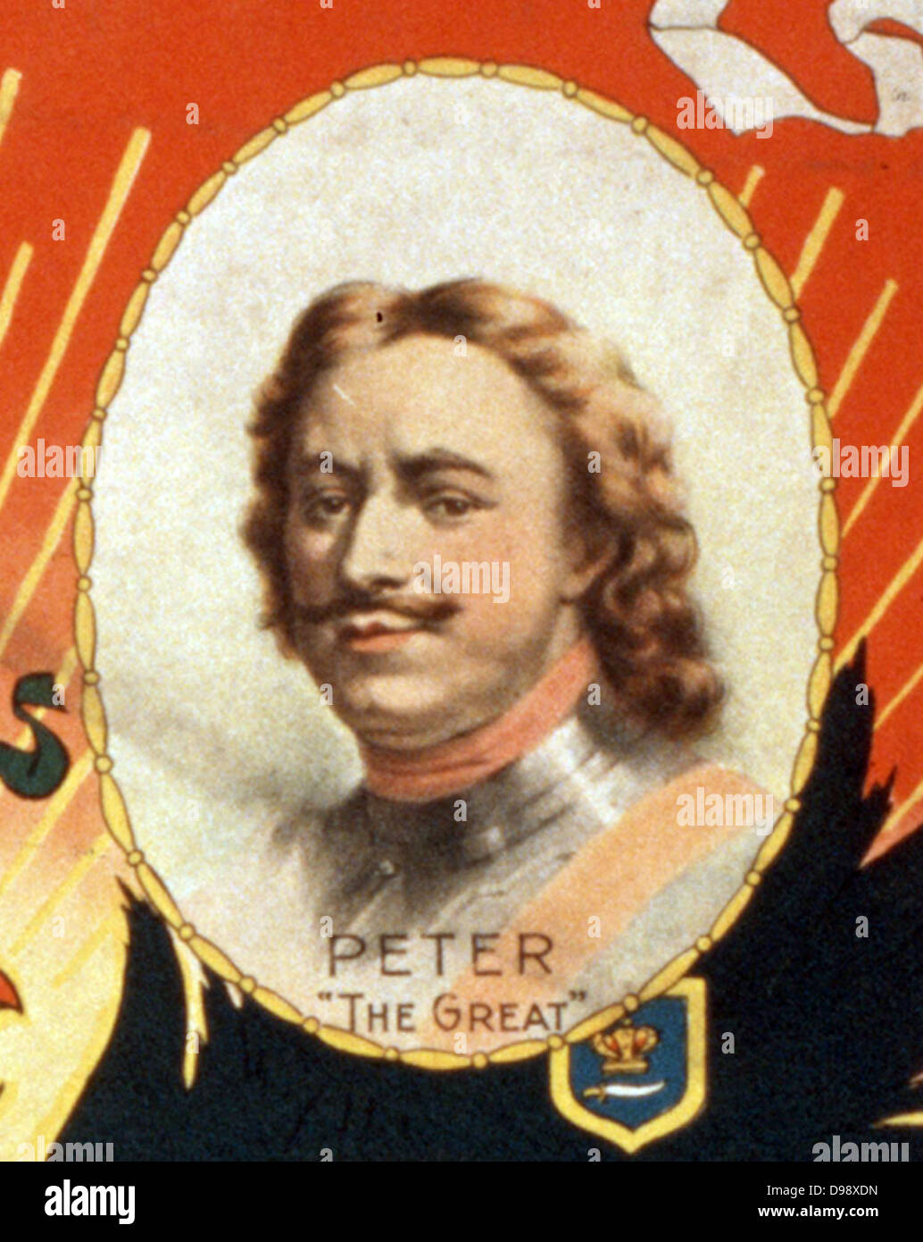 La Russia più scuro di un grand romance dello zar il realm. Poster da artista americano Sidney Ellis 1850-1931. c1895. Didascalia: i governanti della Russia, del passato e del presente: "Ivan il Terribile" ... Nicholas II. (Dettaglio raffigurante: zar Pietro il Grande) Foto Stock