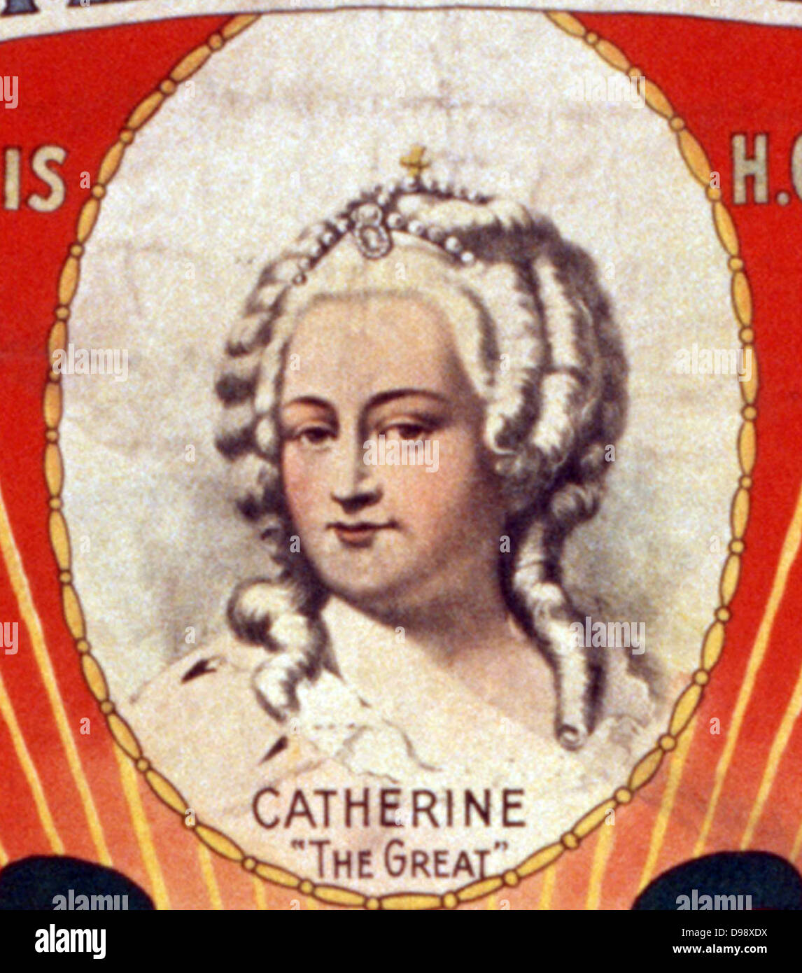 La Russia più scuro di un grand romance dello zar il realm. Poster da artista americano Sidney Ellis 1850-1931. c1895. Didascalia: i governanti della Russia, del passato e del presente: "Ivan il Terribile" ... Nicholas II. (Dettaglio raffigurante: Zarina (imperatrice) Caterina la Grande) Foto Stock