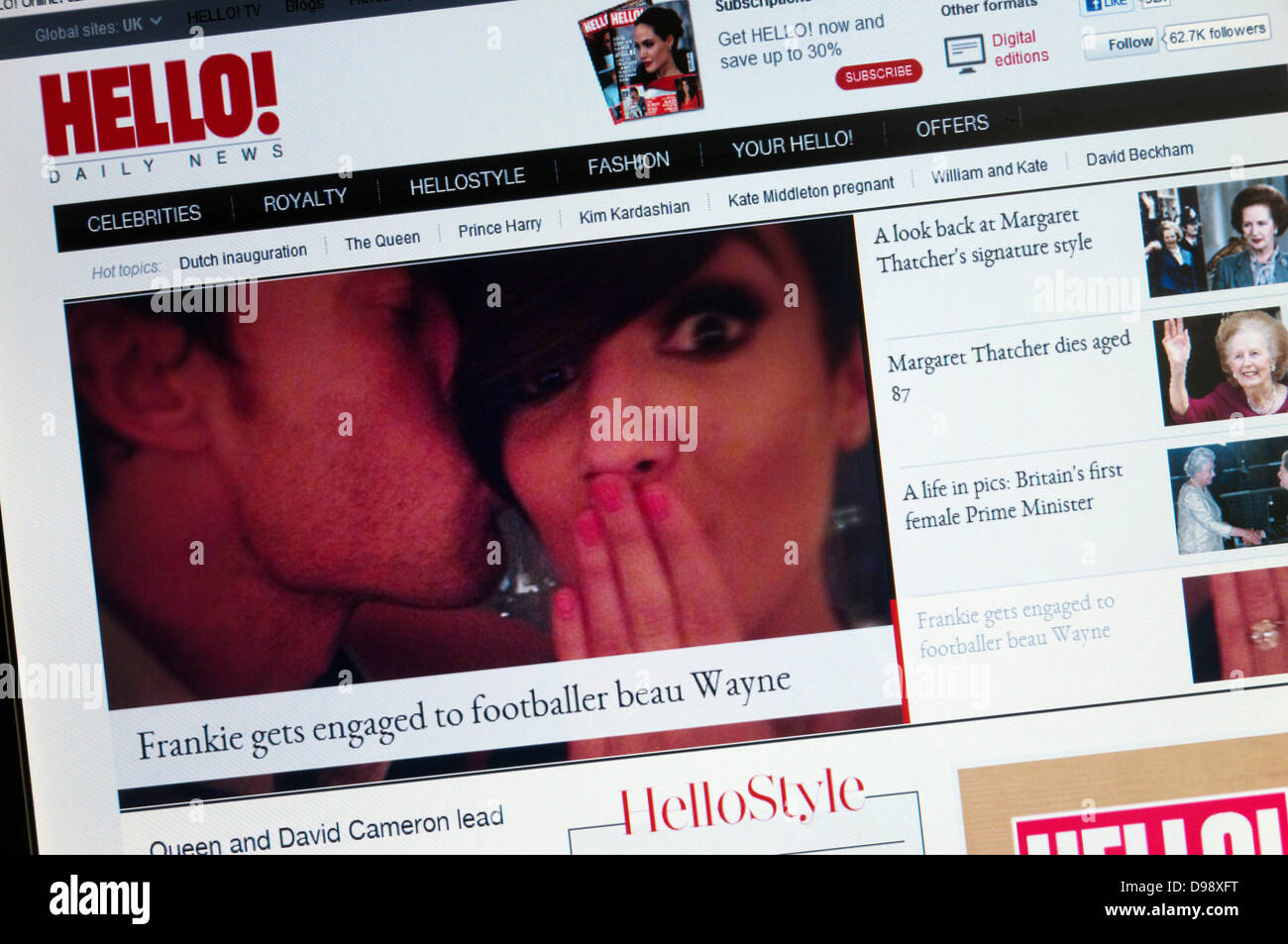 Home page di Ciao! Sito web magazine. Foto Stock