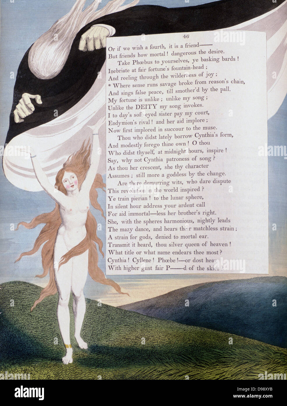Illustrazione di William Blake (1757-1827) poeta inglese, pittore e incisore, per Edward young (1681-1765) poesia 'Notte pensieri' pubblicato 1742-1745. Foto Stock