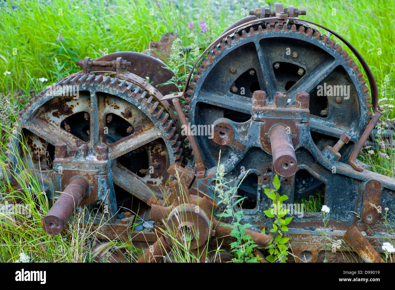 Vecchia reliquie di data mining, chitina One Stop minimarket, piccola e remota città di chitina, Alaska, STATI UNITI D'AMERICA Foto Stock