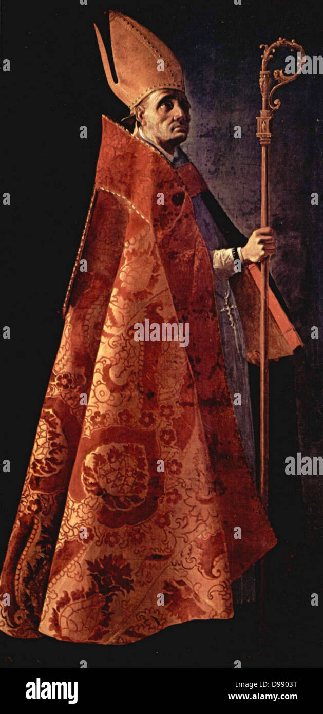 Sant'Ambrogio, di Francisco de Zurbarán Foto Stock
