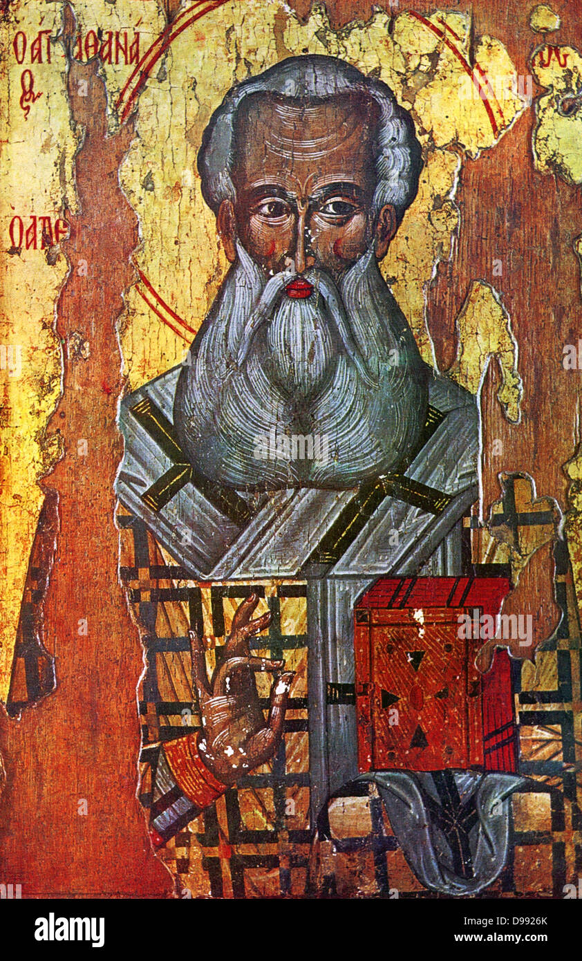 Sant Atanasio di Alessandria (c 293- 373) chiamato anche Atanasio il grande Papa Atanasio di Alessandria, teologo cristiano, uno dei quattro grandi Dottori della Chiesa ortodossa orientale la tradizione. Foto Stock
