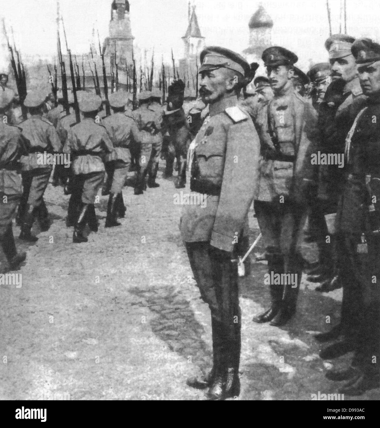 Lavr Kornilov 1870-1918 esercito russo generale durante la Prima Guerra Mondiale e la conseguente guerra civile russa. Egli è associato con la vicenda Kornilov, un tentativo non riuscito di adoperarsi in agosto/settembre 1917 che pretendesse di rafforzare Alexander Kerensky il governo provvisorio di Foto Stock