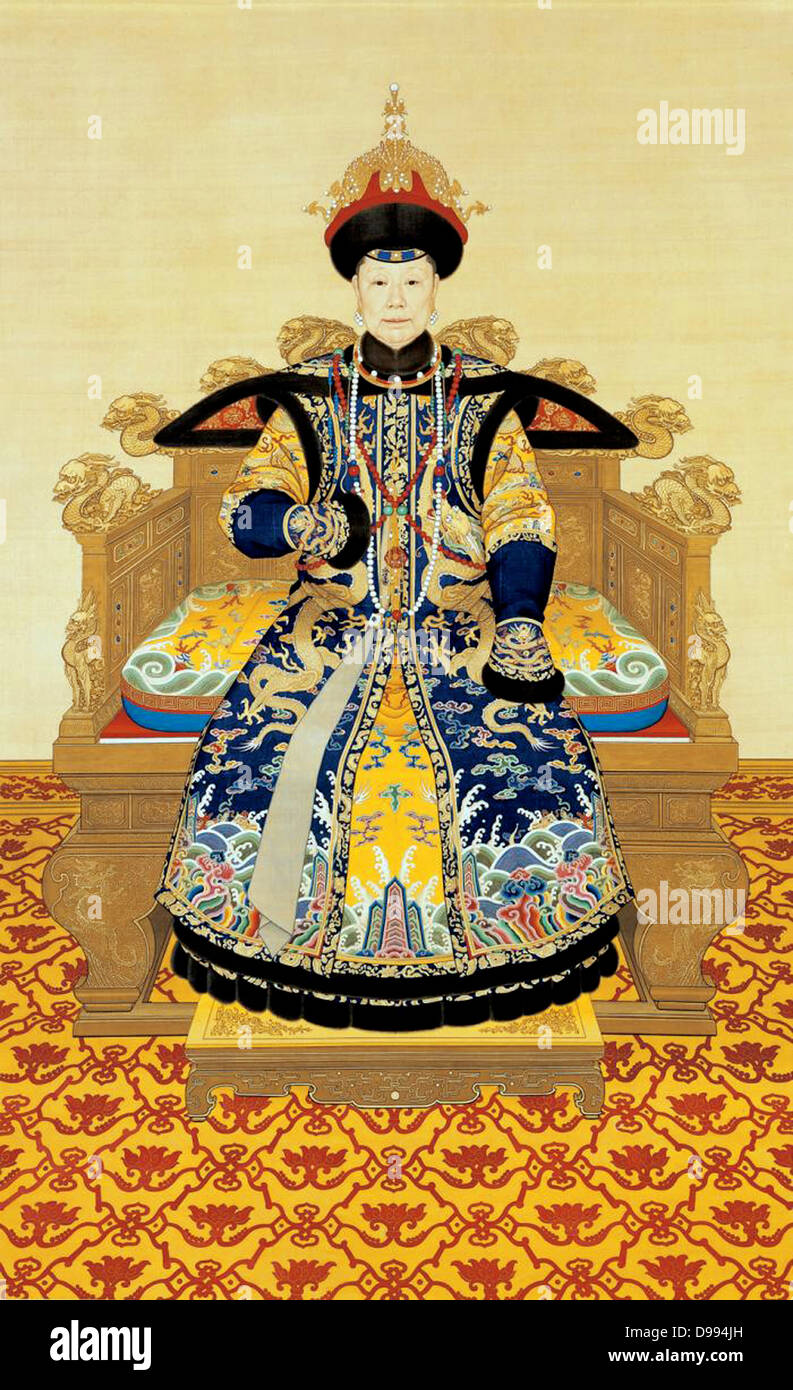 Ritratto del Xiaosheng Empress Dowager, nel Periodo Qianlong, 1751, da Anonimo il Museo del Palazzo Imperiale di Pechino. Foto Stock