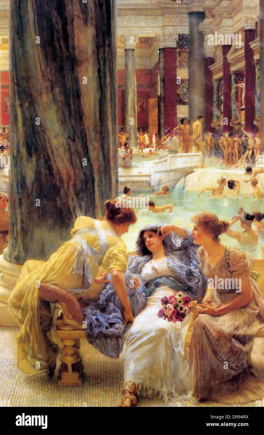 Sir Lawrence Alma-Tadema Le Terme di Caracalla. Sir Lawrence Alma-Tadema(8 Gennaio 1836 - 25 giugno 1912) è stato uno dei più famosi pittori del tardo diciannovesimo secolo la Gran Bretagna Foto Stock