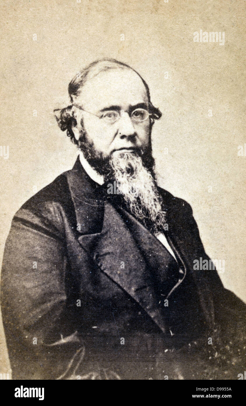 Edwin M Stanton (1814-1869), uomo politico americano e avvocato, XXV Procuratore generale USA 1860-1861. Durante la Guerra Civile americana è servita come Segretario di Stato per la guerra 1862-1865 sotto Lincoln. A mezza lunghezza ritratto, seduto. Foto Stock