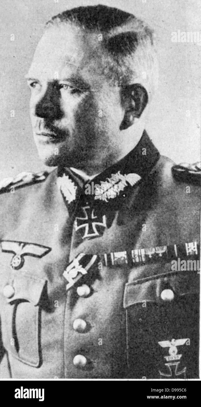 Generale Heinz Guderian (1888-1954) esercito tedesco Panzer officer e teorico militare. In invasione della Francia, led attacco attraversando Meuse e rottura attraverso linee di francese a Sedan. Mettere in pratica il suo rapido blitz-krieg teoria. Foto Stock