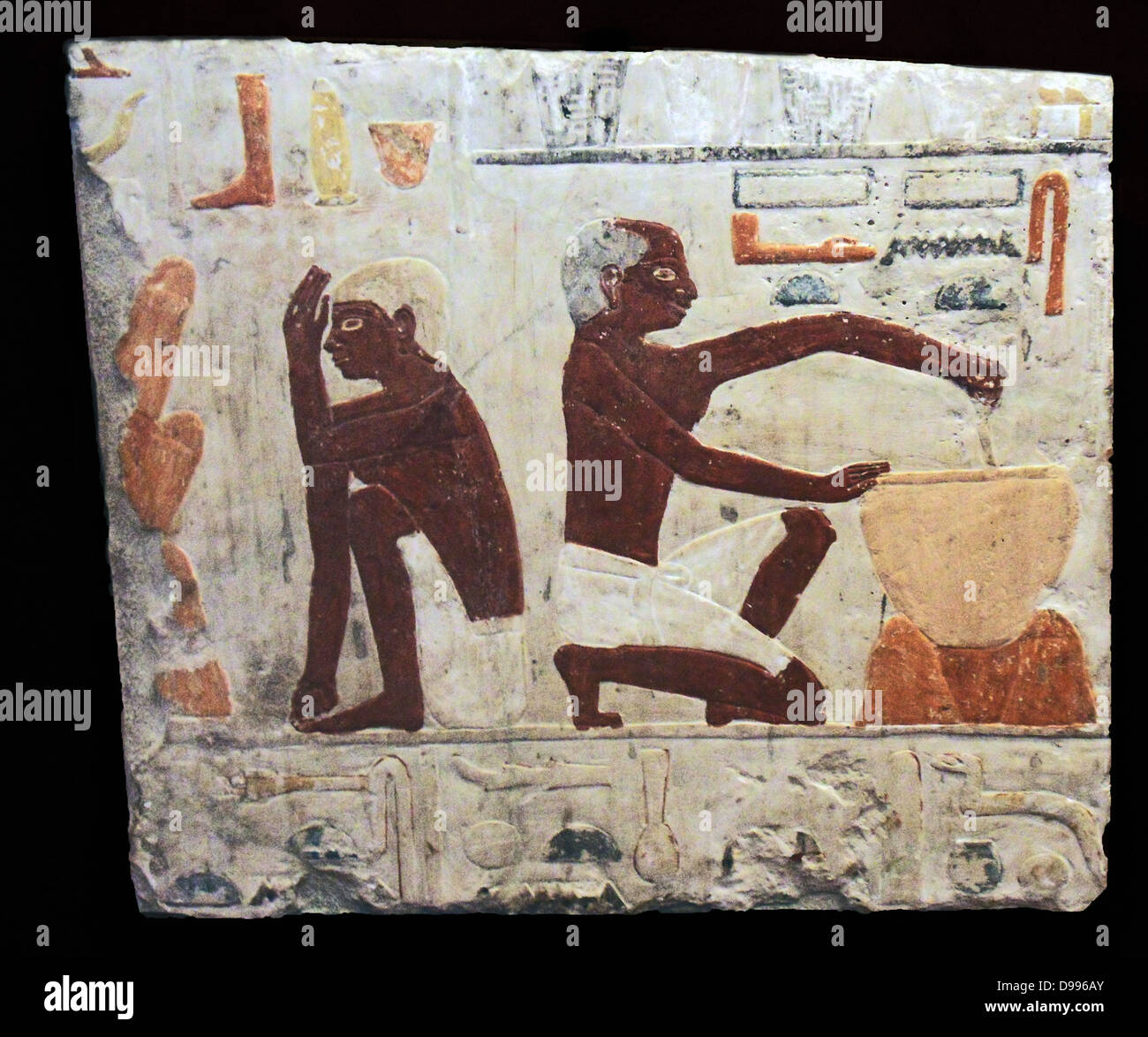 La fabbricazione e la cottura del pane nell'Antico Egitto Foto Stock