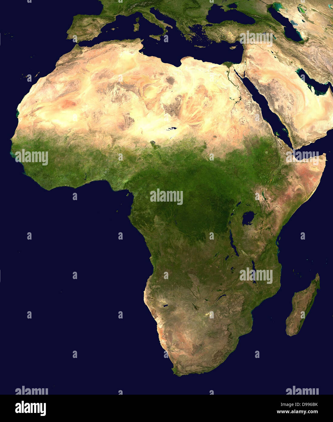 Composito immagine satellitare del continente africano Foto Stock