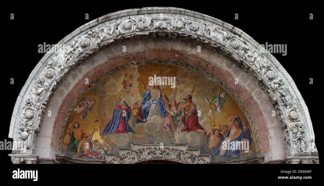 Basilica Cattedrale di San Marco è la chiesa cattedrale di la chiesa romana-cattolica dell Arcidiocesi di Venezia, Italia settentrionale. È il più famoso della città chiese e uno dei più noti esempi di architettura bizantina. Foto Stock