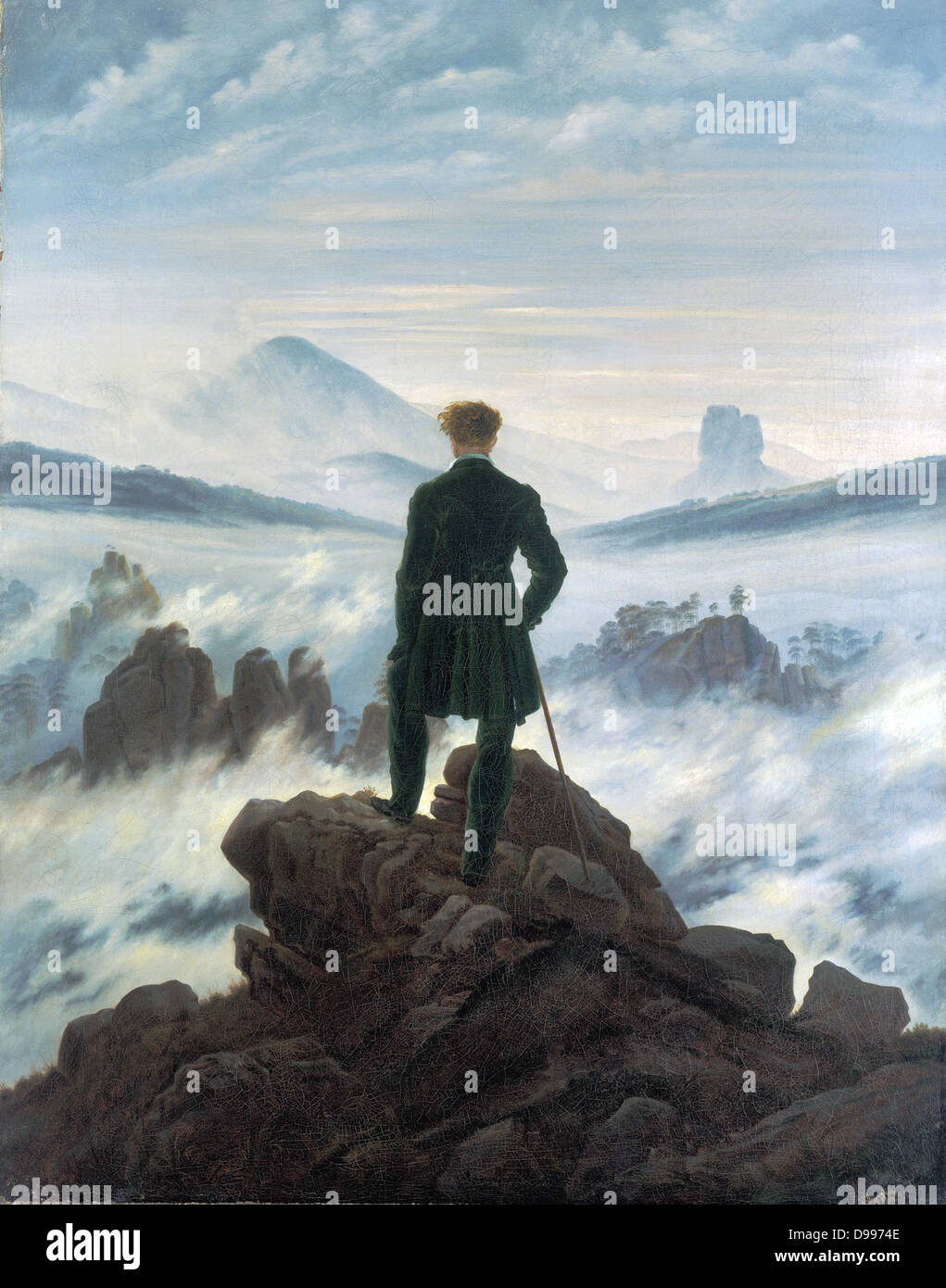 Caspar David Freidrich 1774 - 1840,Tedesco artista romantico. 'Wanderer al di sopra della nebbia' 1818 Foto Stock