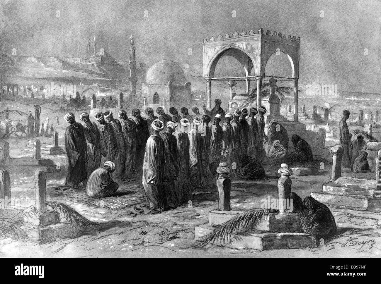 I Dervisci Rotanti". Incisione da 'Le Caire et la haute egypte" (Cairo e Alto Egitto), Parigi, 1872. Foto Stock