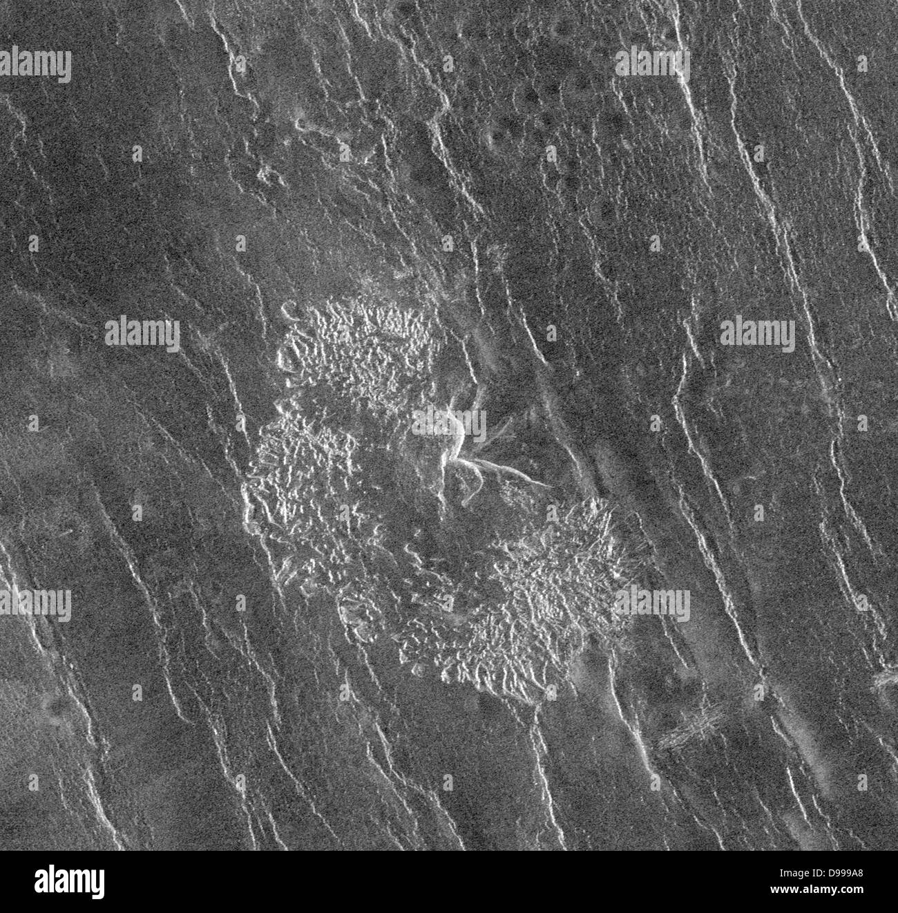 Il Magellan navicella spaziale ha osservato resto depositi di frana apparentemente derivanti dal crollo delle strutture vulcaniche. Foto Stock