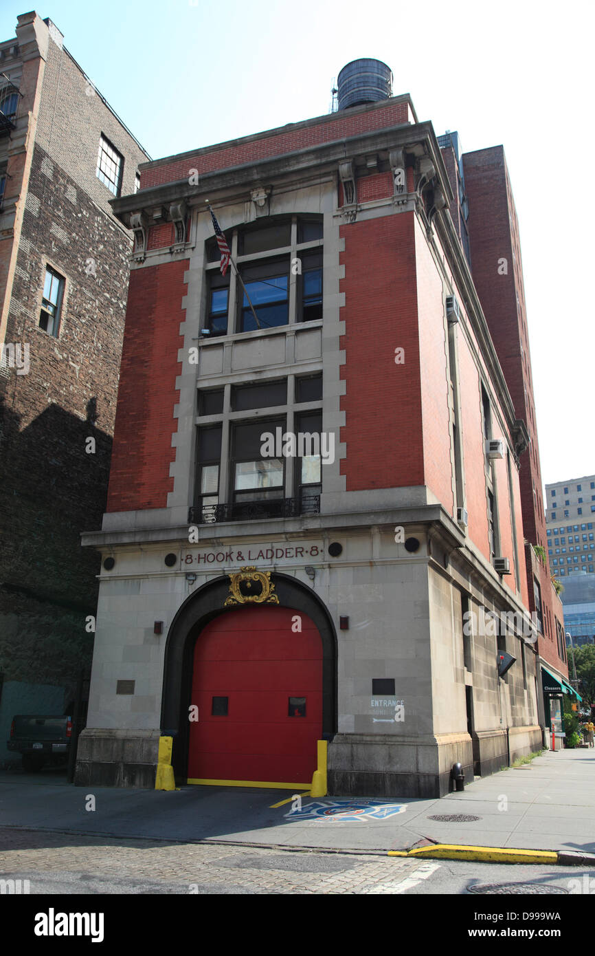 Gancio scala & n. 8 Firehouse, dove Ghostbusters film è stato girato,Tribeca New York City, Manhattan STATI UNITI D'AMERICA Foto Stock