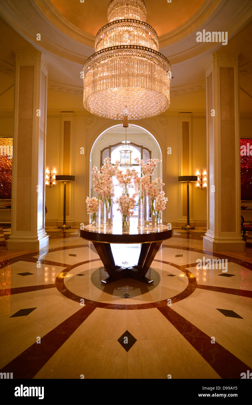 Fotografia interni lobby, Beverly Wilshire Four Season's hotel, noto da donna graziosa, Wilshire Boulevard, Beverly Hills, Los un Foto Stock