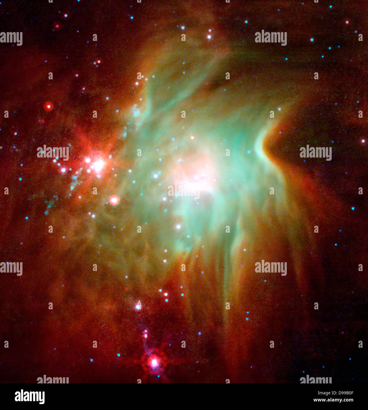 NASA il telescopio spaziale Spitzer espone la profondità di questa nebulosa polverosi, noto come Messier 78. Foto Stock
