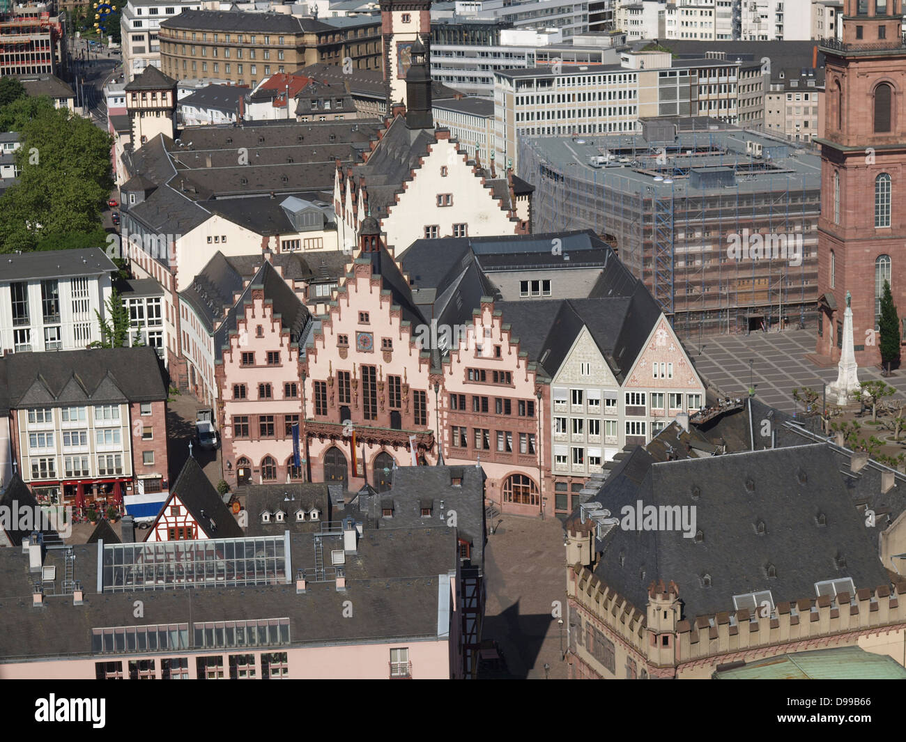 Roemerberg città vecchia di Francoforte Germania Foto Stock