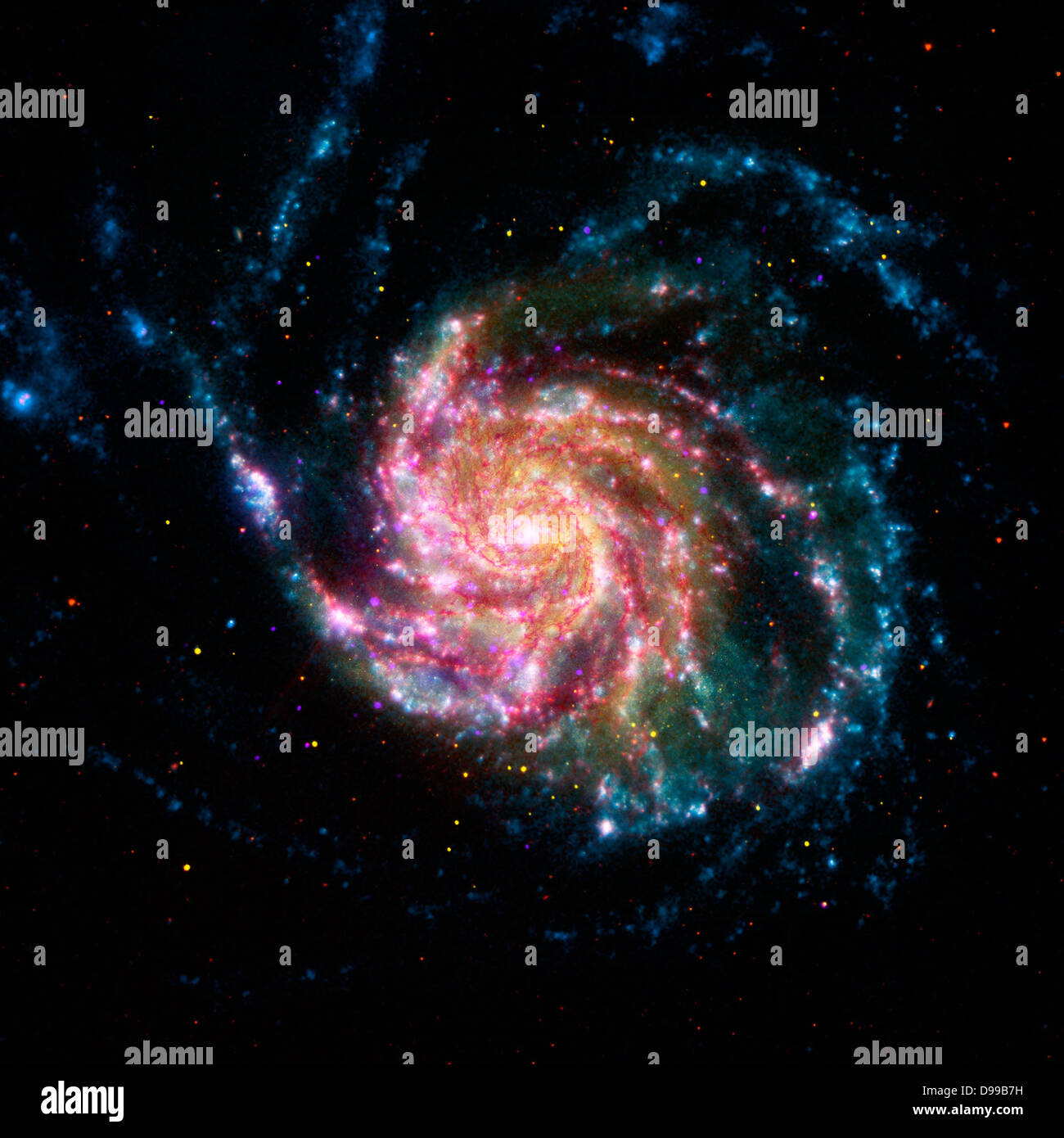 Una immagine della galassia girandola o M101. Si trova nella costellazione dell'Orsa Maggiore. Foto Stock