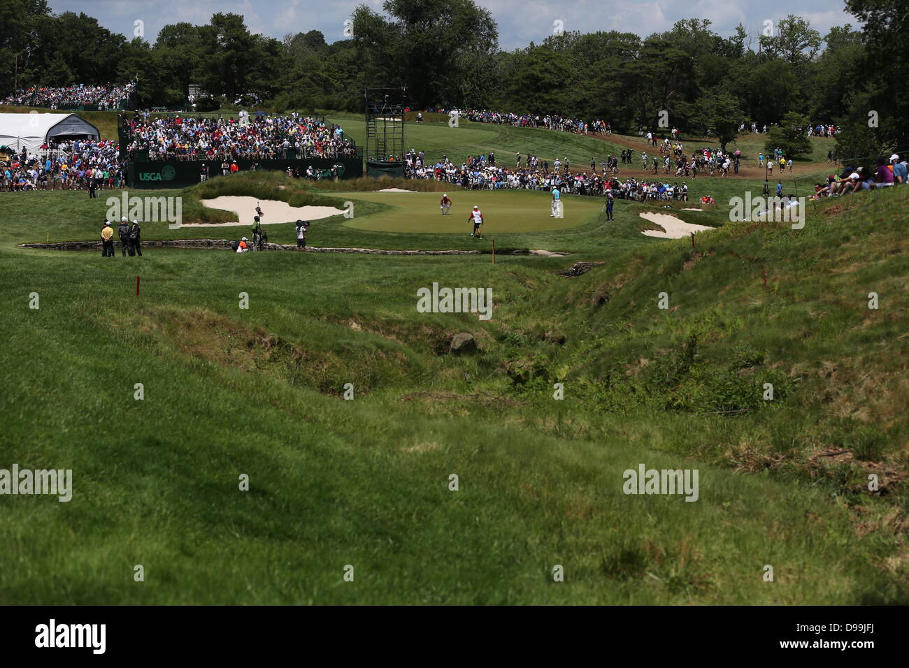 Haverford Township, Delaware paese, Pennsylvania. 14 Giugno, 2013. Vista generale Golf : vista generale durante la USA Open Championship al Merion Golf Club, Est corso di Haverford Township, Delaware paese, Pennsylvania . Credito: Koji Aoki/AFLO/Alamy Live News Foto Stock