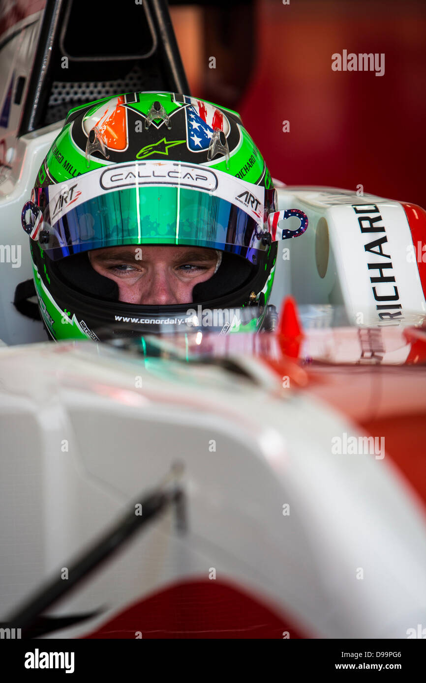 Valencia, Spagna. Il 15 giugno 2013. Prove Libere Qualifiche per il round 2 del 2013 GP3 Series. Circuito Ricardo Tormo. Valencia Spagna. #1 Conor Daly (USA) - ART Grand Prix - si qualifica in pole. Credit: Azione Plus immagini di sport/Alamy Live News Foto Stock
