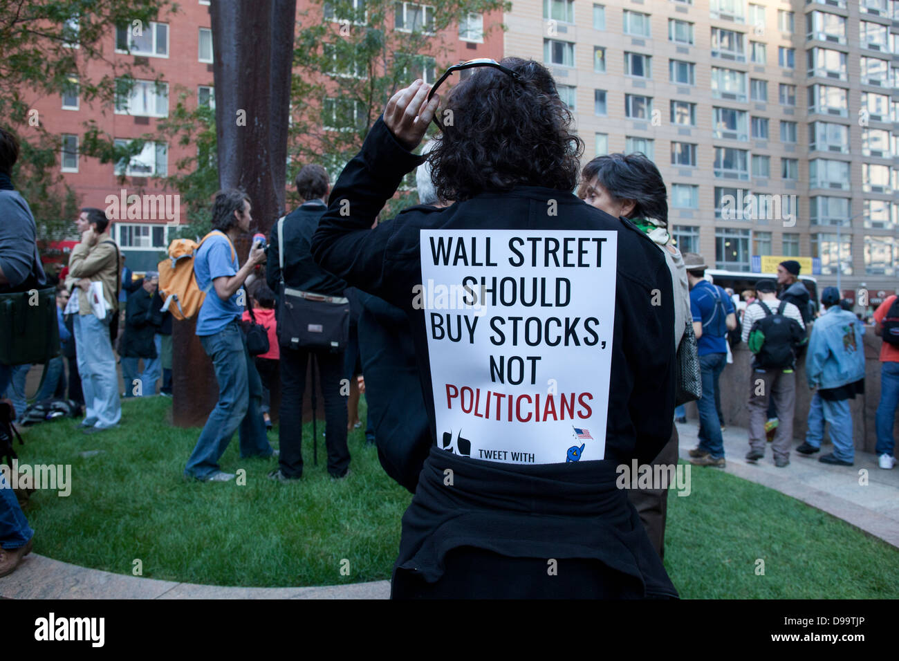 Occupare Wall Street protesta il centro cittadino di New York City. Foto Stock