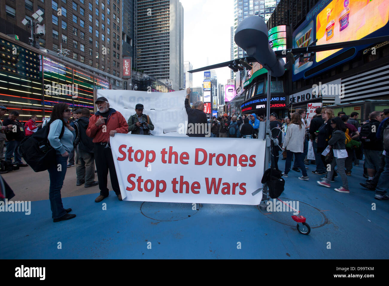 Occupare Wall Street protesta in Times Square a New York City. Foto Stock