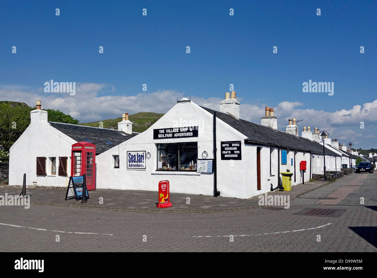 Vecchia restaurata alloggiamento di data mining in Easdale sull isola di guarnizione in Scozia Foto Stock